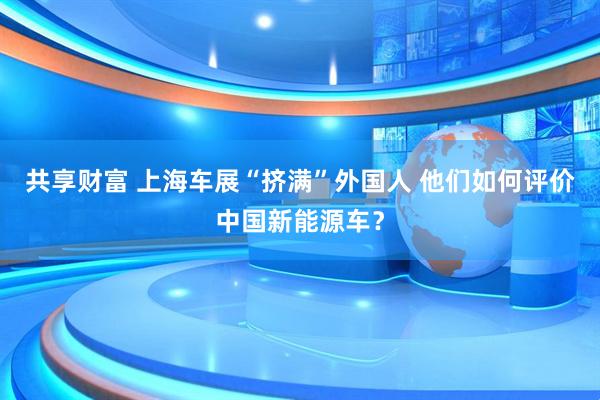 共享财富 上海车展“挤满”外国人 他们如何评价中国新能源车？