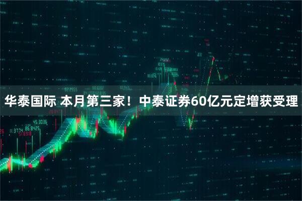 华泰国际 本月第三家！中泰证券60亿元定增获受理