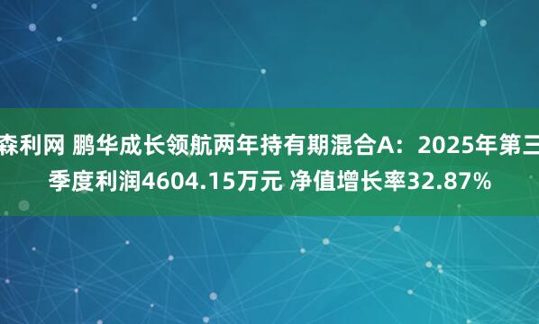 森利网 鹏华成长领航两年持有期混合A：2025年第三季度利润4604.15万元 净值增长率32.87%