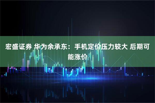 宏盛证券 华为余承东：手机定价压力较大 后期可能涨价